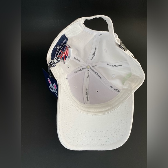Psycho Bunny unisex White Baseball Cap/ Hat in white O/S NWT - Picture 4 of 9
